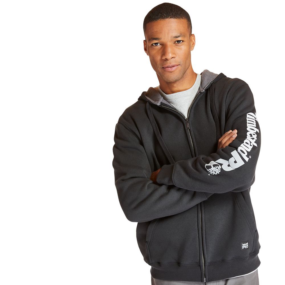 Timberland Φουτερ Ανδρικα Μαυρα - Pro® Big & Tall Hood Honcho Full-Zip Hoodie - Greece 6243570-PM